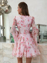 Floral Print Sheer Flare Dress Sai Feel